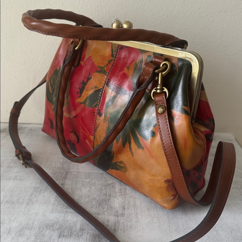 Patricia Nash Floral Leather Frame Robine Shoulder Crossbody Handbag Spring Mult - Picture 4 of 11